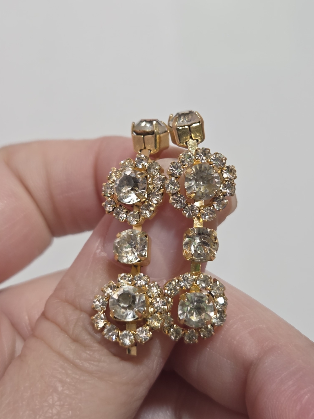 Gold-Tone Clear Crystal Drop Earrings - Women Jewelry